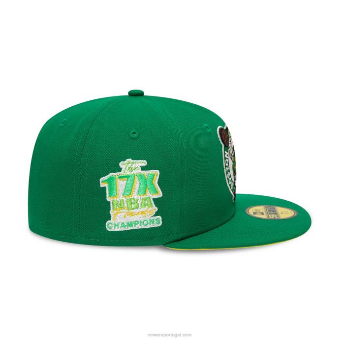 FFTN1237 New Era Boné boston celtics citrus pop verde 59fifty