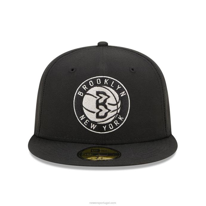 FFTN1238 New Era brooklyn nets crepúsculo fantasia boné preto 59fifty
