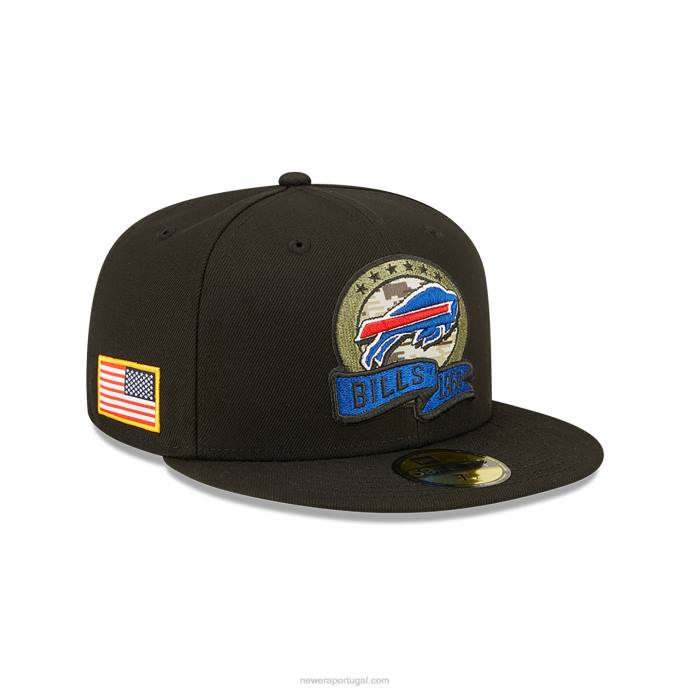 FFTN1239 New Era buffalo bills nfl saudação ao serviço boné preto 59fifty