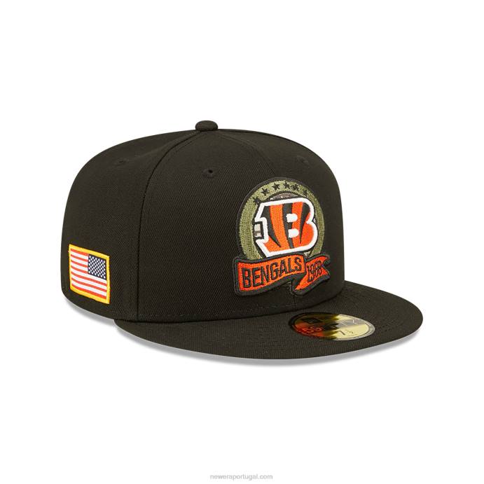 FFTN1240 New Era Cincinnati Beagals nfl salute to service boné preto 59fifty
