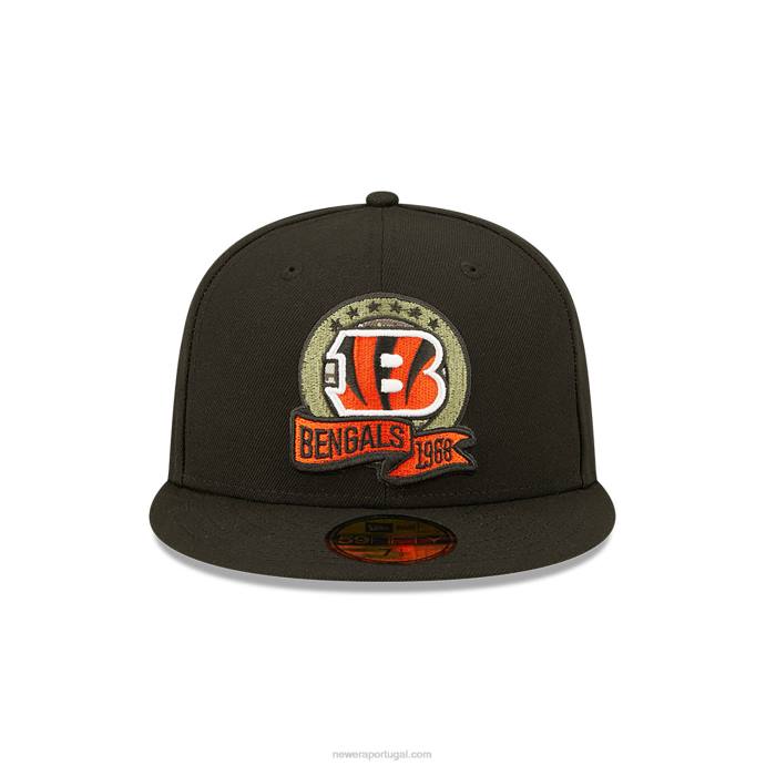 FFTN1240 New Era Cincinnati Beagals nfl salute to service boné preto 59fifty
