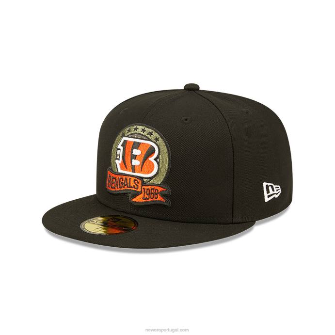 FFTN1240 New Era Cincinnati Beagals nfl salute to service boné preto 59fifty