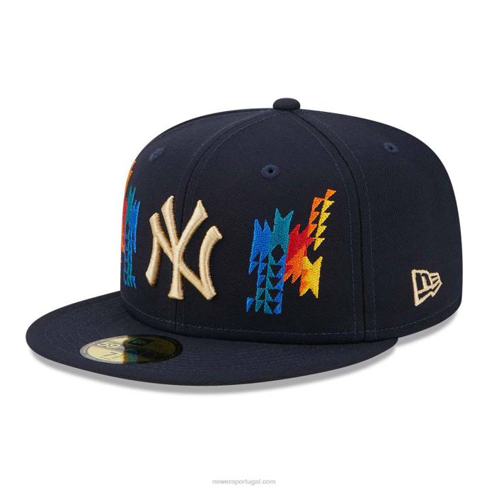 FFTN1241 New Era Boné New York Yankees Southwestern Navy 59 Fifty