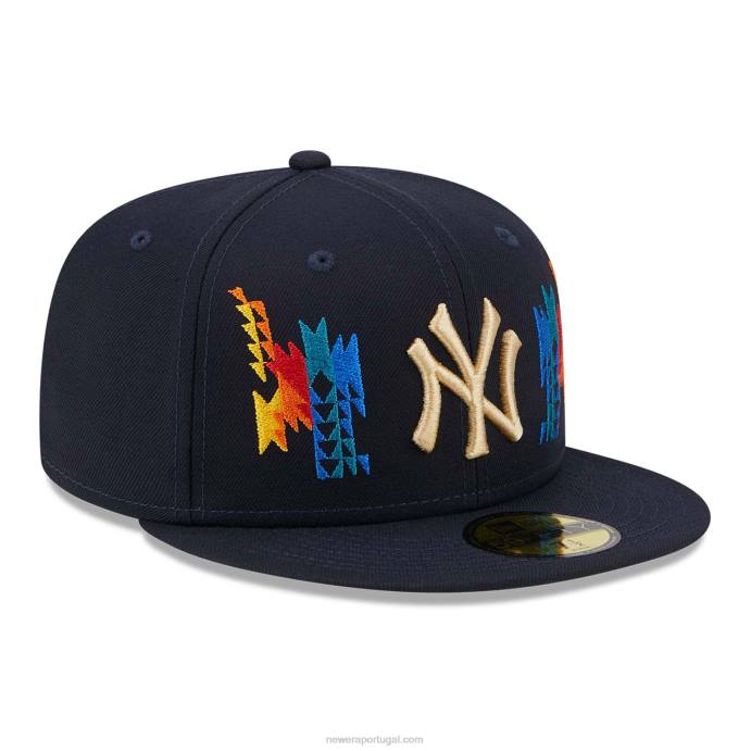 FFTN1241 New Era Boné New York Yankees Southwestern Navy 59 Fifty