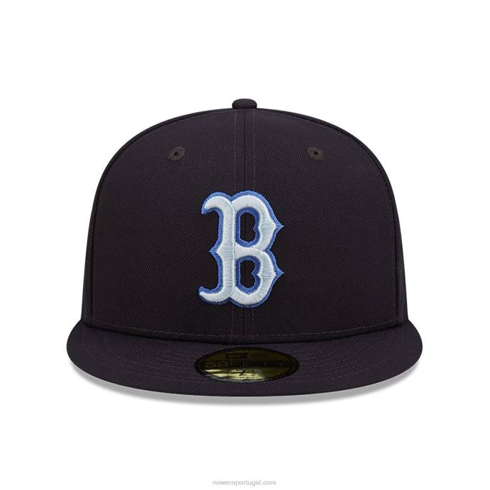 FFTN1242 New Era boton red sox monocamo navy 59fifty boné ajustado