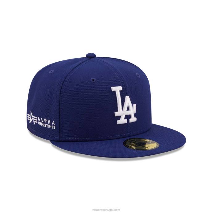 FFTN1243 New Era Alpha Industries La Dodgers Blue Boné 59 Fifty