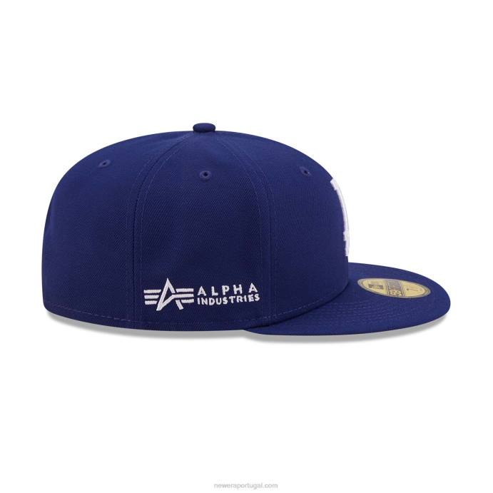 FFTN1243 New Era Alpha Industries La Dodgers Blue Boné 59 Fifty