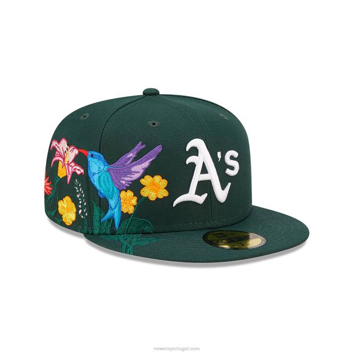 FFTN1245 New Era boné Oakland Athletics mlb blooming verde escuro 59fifty