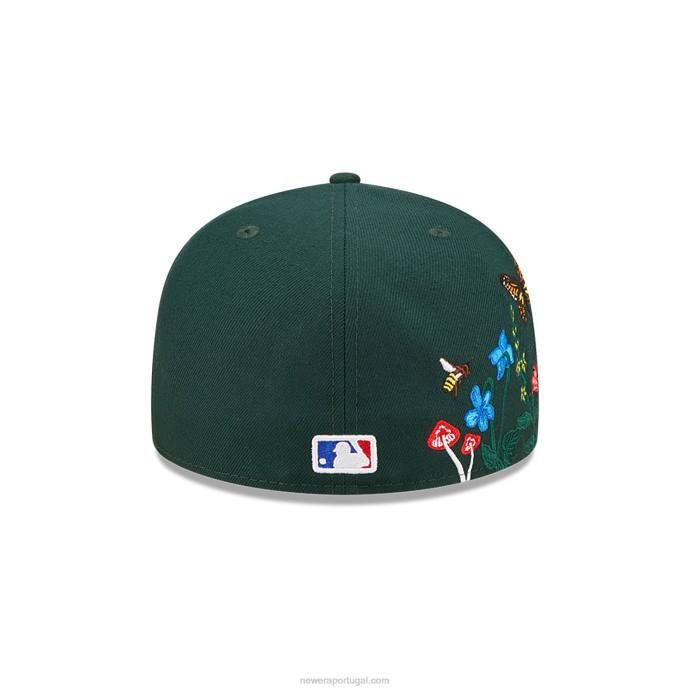FFTN1245 New Era boné Oakland Athletics mlb blooming verde escuro 59fifty