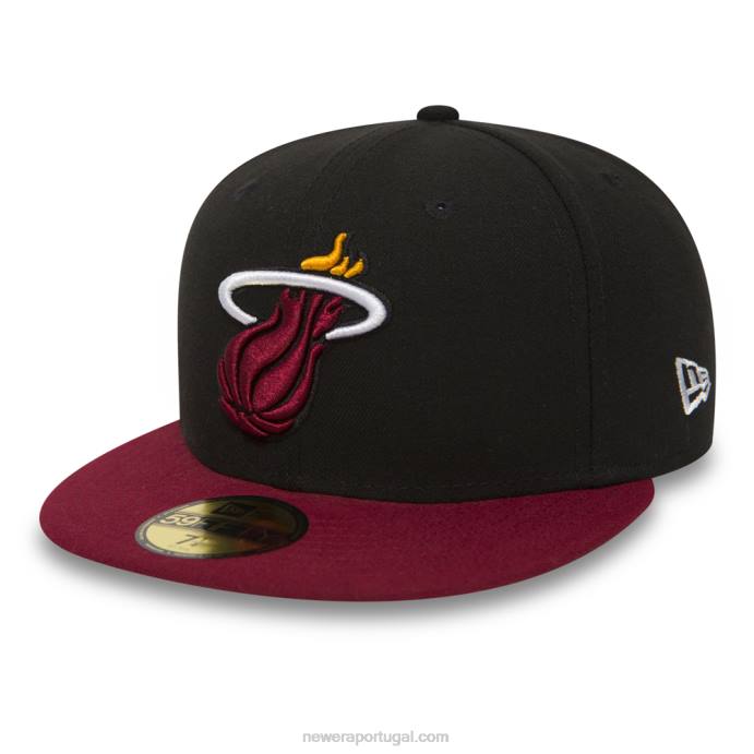 FFTN124 New Era boné miami heat essencial preto 59fifty