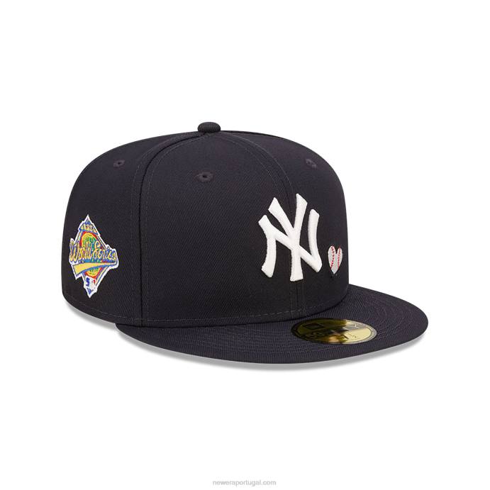 FFTN1250 New Era Boné New York Yankees MLB Team Heart Blue 59Fifty