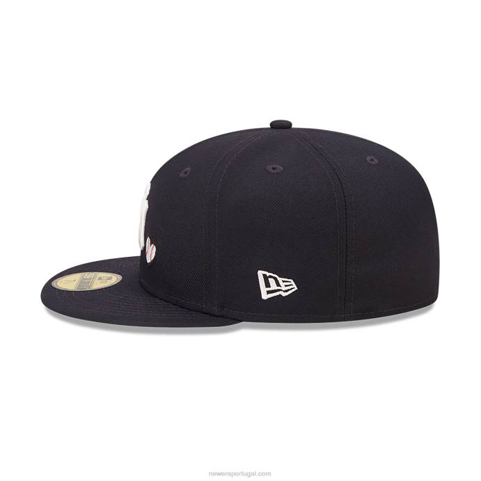 FFTN1250 New Era Boné New York Yankees MLB Team Heart Blue 59Fifty