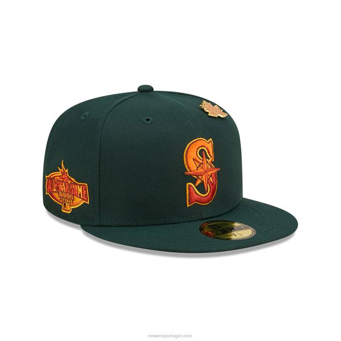 FFTN1251 New Era Boné Seattle Mariners Leafy verde escuro 59fifty