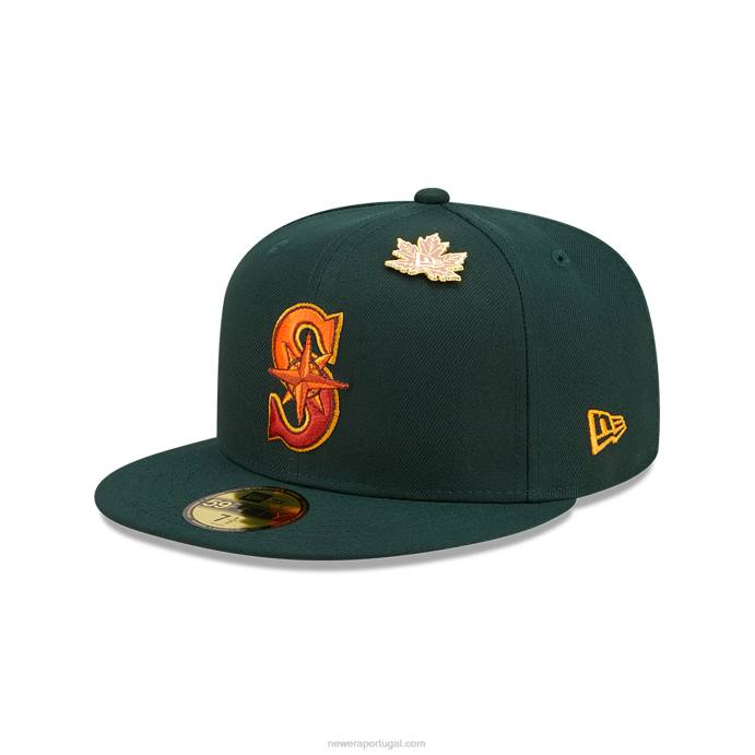 FFTN1251 New Era Boné Seattle Mariners Leafy verde escuro 59fifty