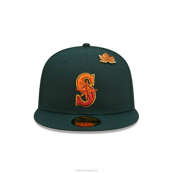 FFTN1251 New Era Boné Seattle Mariners Leafy verde escuro 59fifty