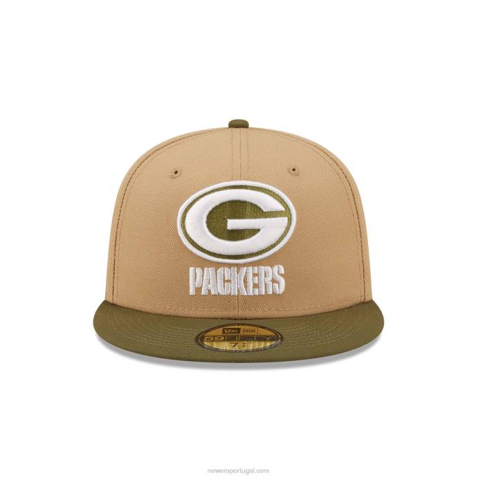FFTN1252 New Era green bay packers nfl times bege 59fifty boné