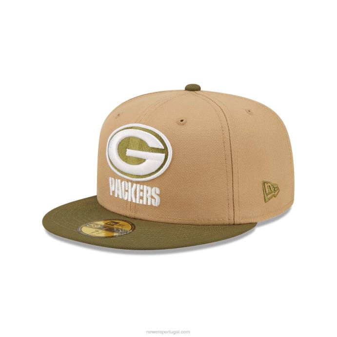 FFTN1252 New Era green bay packers nfl times bege 59fifty boné