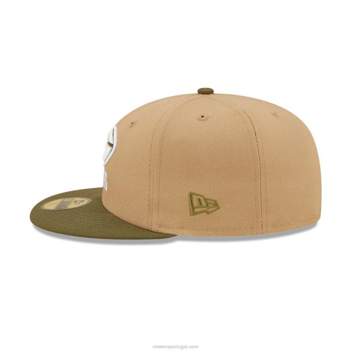 FFTN1252 New Era green bay packers nfl times bege 59fifty boné