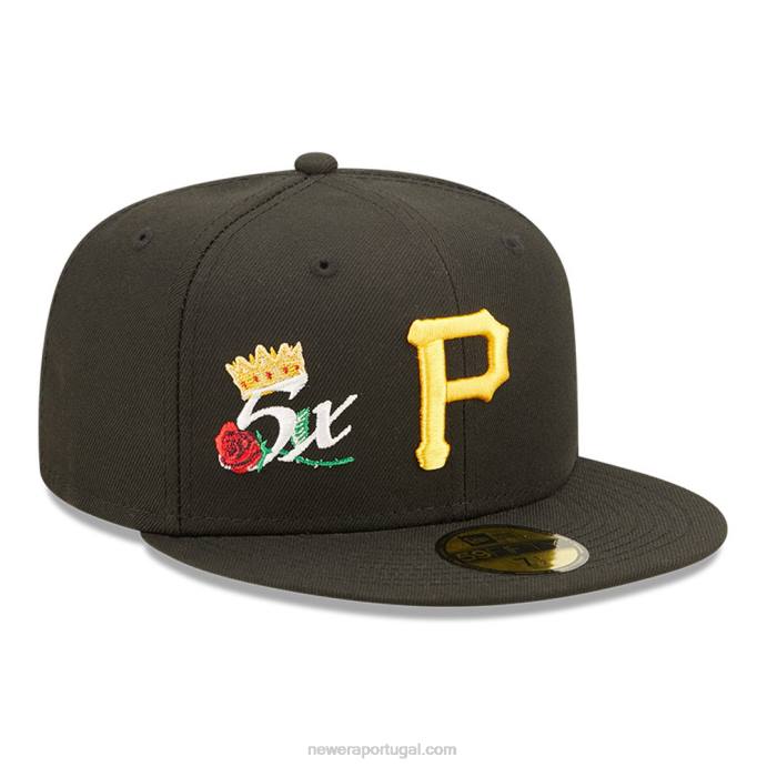 FFTN1253 New Era boné justo pittsburgh pirates mlb crown champs preto 59fifty
