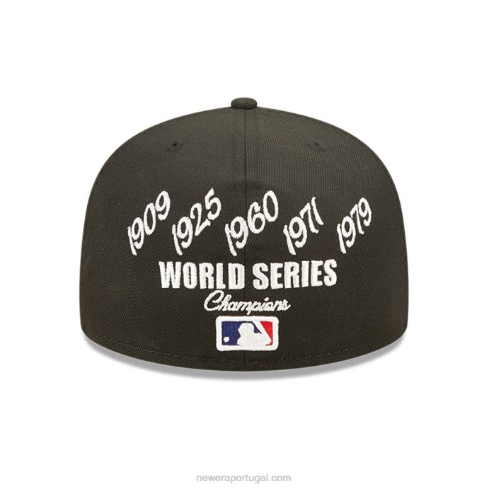 FFTN1253 New Era boné justo pittsburgh pirates mlb crown champs preto 59fifty