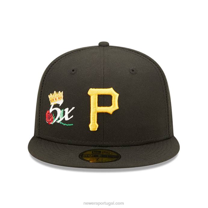 FFTN1253 New Era boné justo pittsburgh pirates mlb crown champs preto 59fifty
