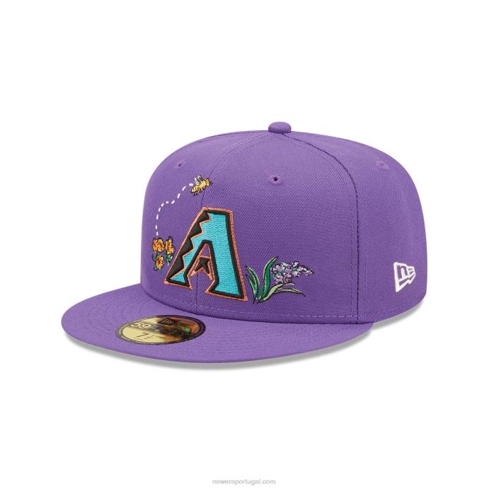 FFTN1254 New Era boné arizona diamondbacks aquarela floral roxo 59fifty