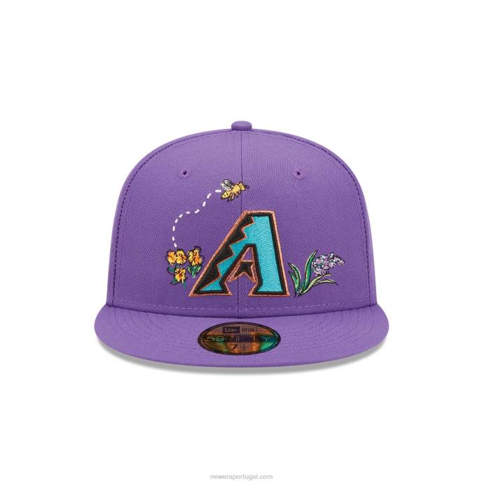 FFTN1254 New Era boné arizona diamondbacks aquarela floral roxo 59fifty