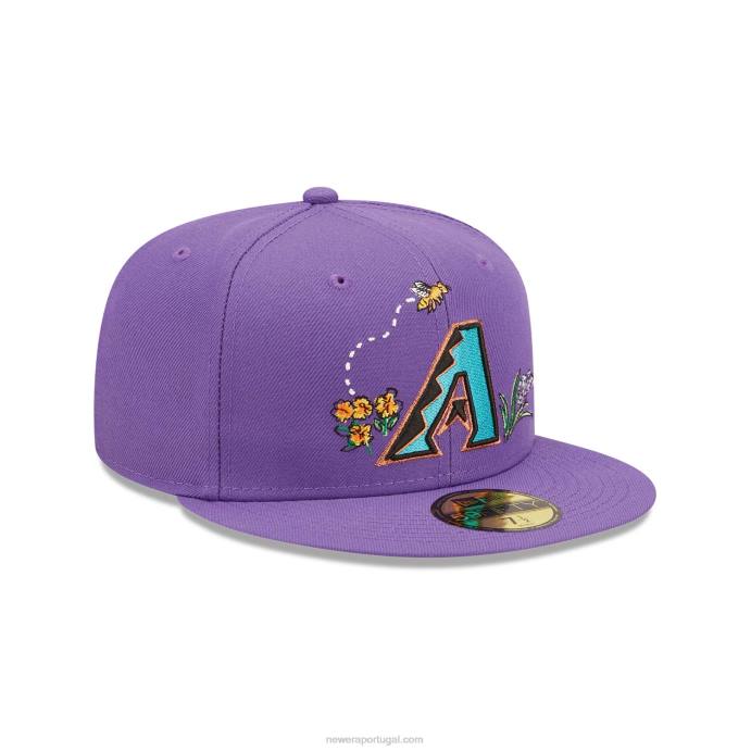 FFTN1254 New Era boné arizona diamondbacks aquarela floral roxo 59fifty