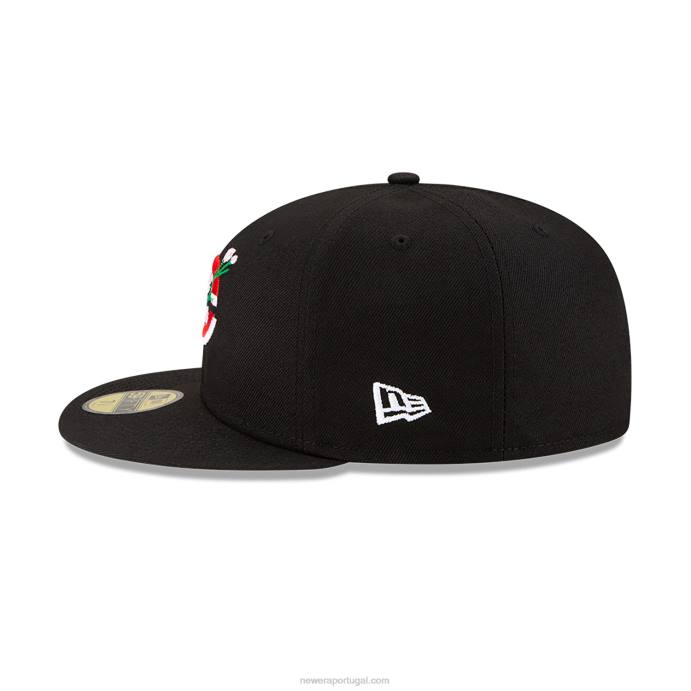 FFTN1257 New Era Boné Cincinnati Reds Side Patch Bloom Preto 59Fifty
