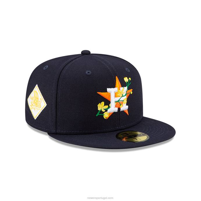 FFTN1258 New Era boné ajustado houston astros side patch bloom navy 59fifty