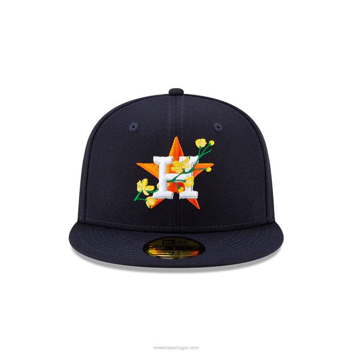 FFTN1258 New Era boné ajustado houston astros side patch bloom navy 59fifty