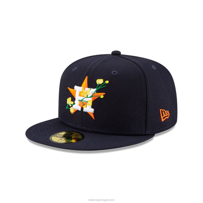 FFTN1258 New Era boné ajustado houston astros side patch bloom navy 59fifty