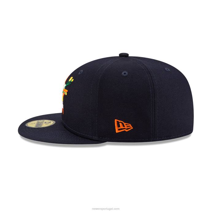 FFTN1258 New Era boné ajustado houston astros side patch bloom navy 59fifty