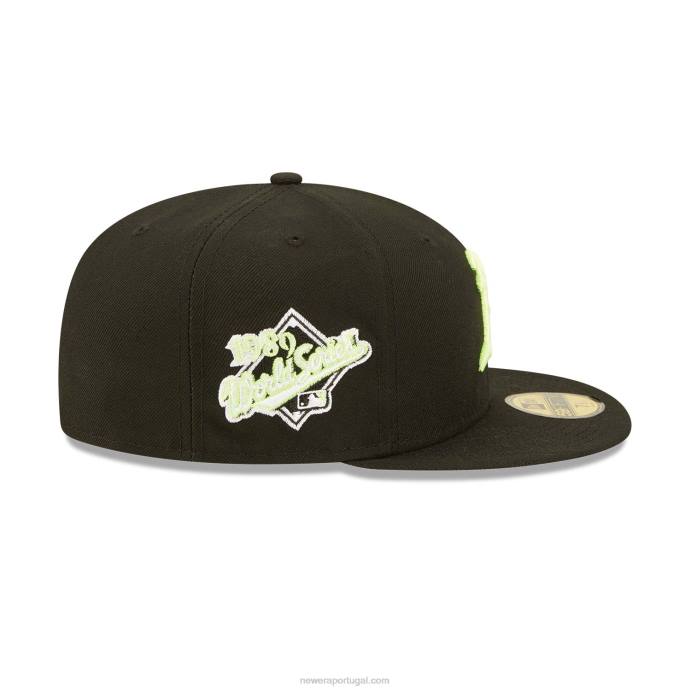 FFTN1259 New Era Boné Oakland Athletics Summer Pop Preto 59Fifty