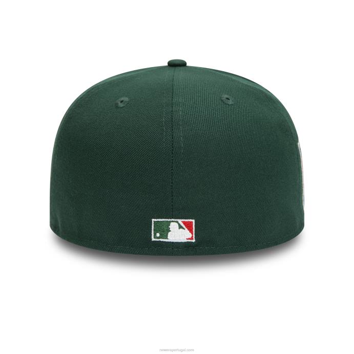 FFTN125 New Era Boné Cincinnati Reds 1975 Verde Escuro 59Fifty