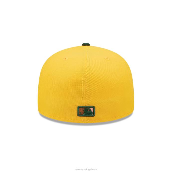 FFTN1260 New Era Boné Oakland Athletics de volta às aulas amarelo 59fifty