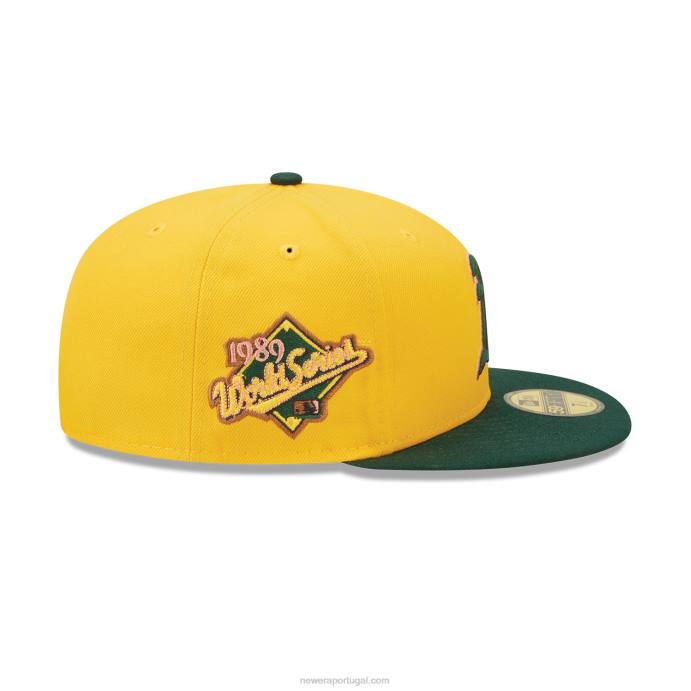 FFTN1260 New Era Boné Oakland Athletics de volta às aulas amarelo 59fifty