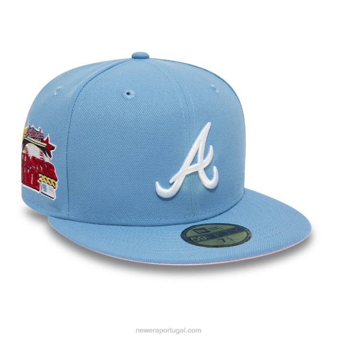 FFTN1266 New Era Boné azul pastel Atlanta Braves 59fifty