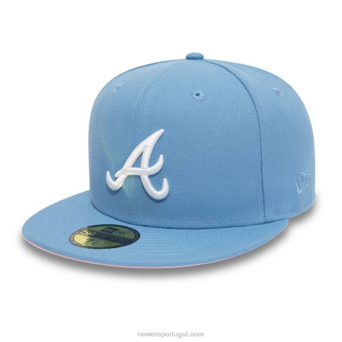 FFTN1266 New Era Boné azul pastel Atlanta Braves 59fifty