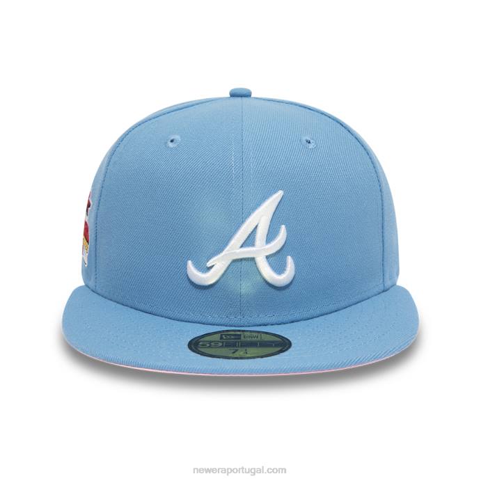 FFTN1266 New Era Boné azul pastel Atlanta Braves 59fifty