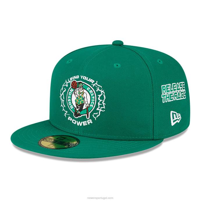 FFTN126 New Era boston celtics nba x marvel hulk boné verde 59fifty
