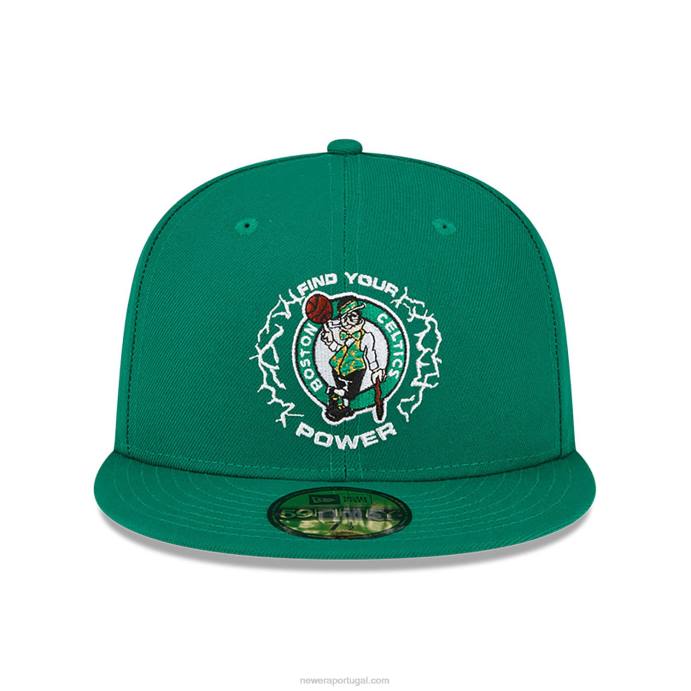 FFTN126 New Era boston celtics nba x marvel hulk boné verde 59fifty