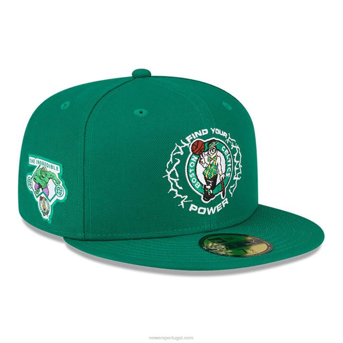 FFTN126 New Era boston celtics nba x marvel hulk boné verde 59fifty