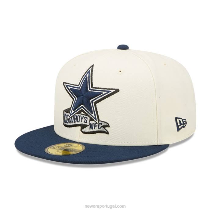 FFTN1270 New Era dallas cowboys nfl sideline 2022 boné branco 59fifty ajustado