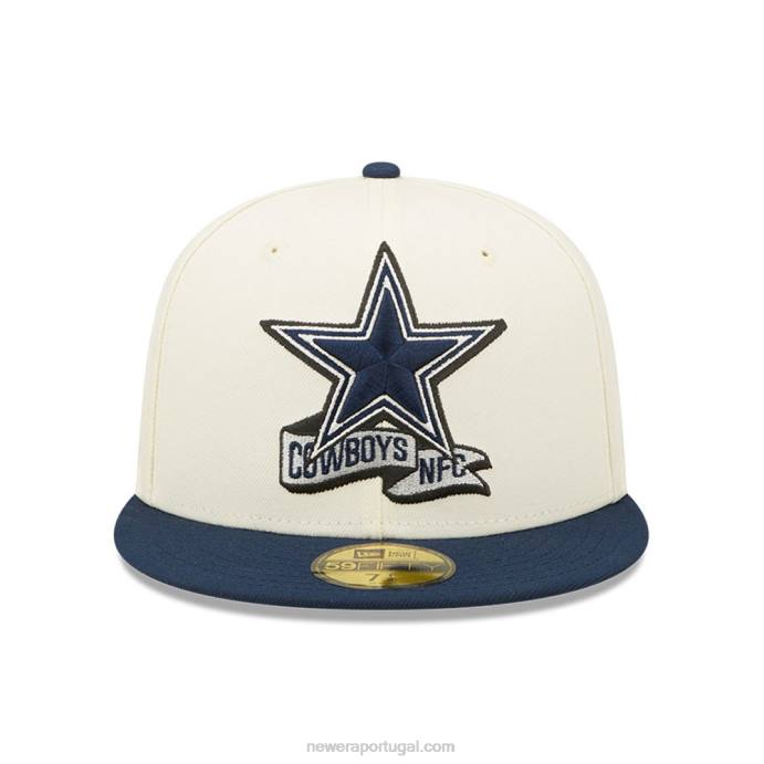 FFTN1270 New Era dallas cowboys nfl sideline 2022 boné branco 59fifty ajustado