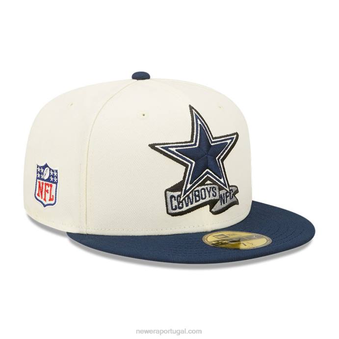FFTN1270 New Era dallas cowboys nfl sideline 2022 boné branco 59fifty ajustado
