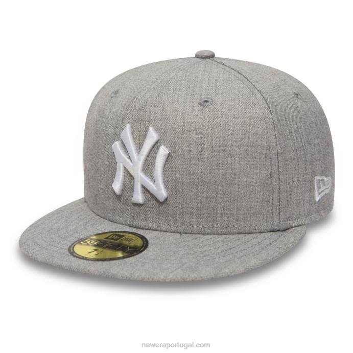 FFTN1273 New Era Boné New York Yankees Essential Heather Grey 59Fifty