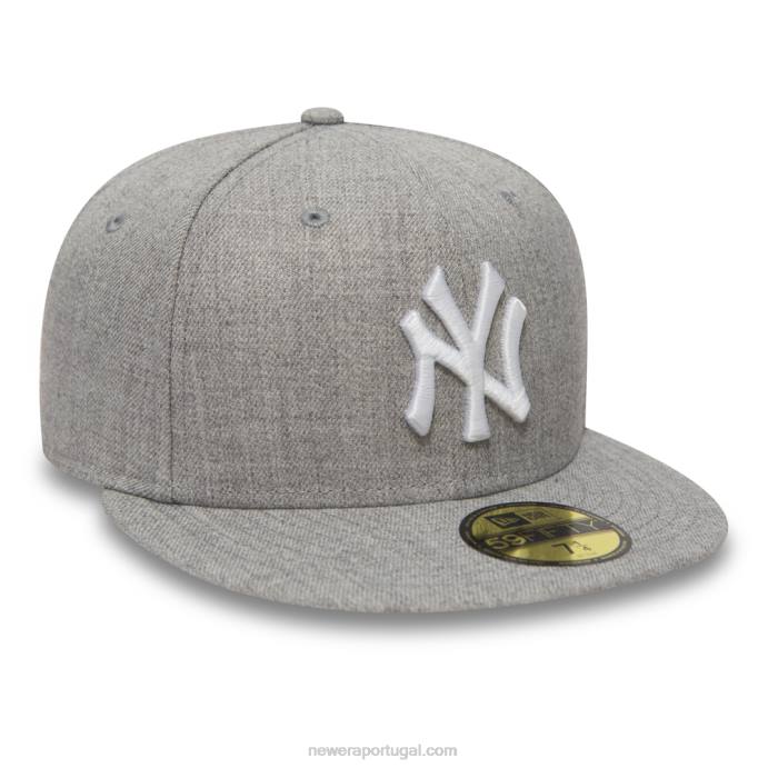 FFTN1273 New Era Boné New York Yankees Essential Heather Grey 59Fifty