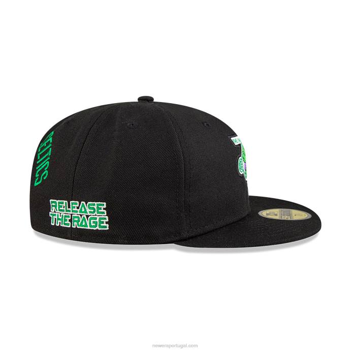 FFTN1274 New Era boston celtics nba x marvel hulk boné preto 59fifty