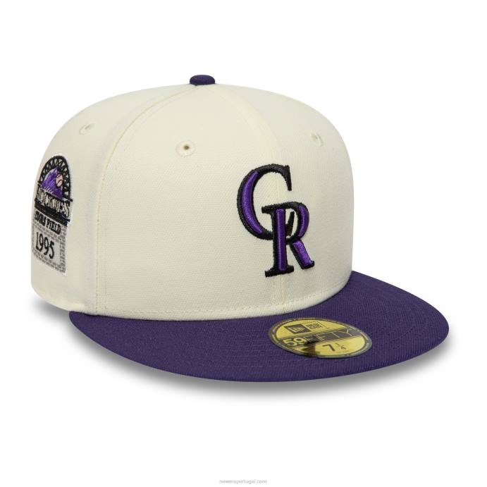FFTN127 New Era colorado rockies pacote cromado e roxo 59fifty boné ajustado